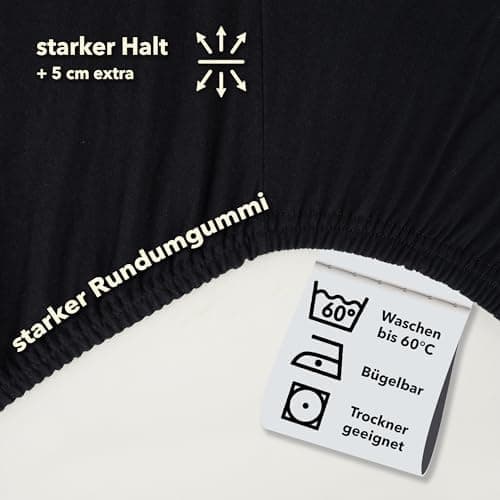 STUDIO Spannbettlaken Jersey – 97 % Baumwolle / 3 % Elastan – 120×200 / 120×220 / 130×200 / 130×220 cm, passend für Matr