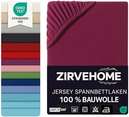 Spannbettlaken 120x200 cm – Jersey 100% Baumwolle – für Matratzen bis 25 cm Höhe