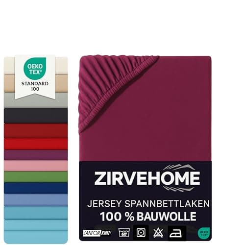 Spannbettlaken 120x200 cm – Jersey 100% Baumwolle – für Matratzen bis 25 cm Höhe