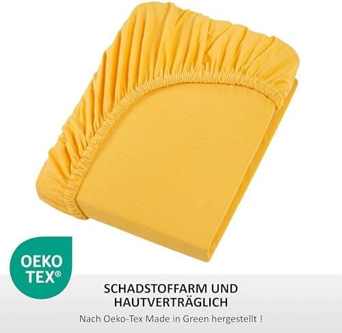 Jersey-Spannbettlaken 100% Baumwolle – 100% gekämmte Baumwolle, 90 x 200 cm (Steghöhe 27 cm)
