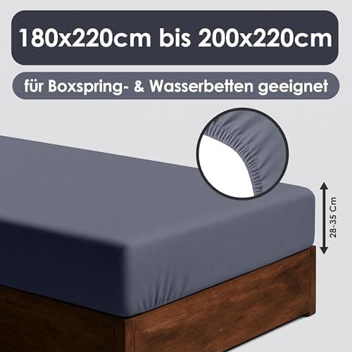 Jersey-Spannbettlaken / Spannbetttuch – 100% Baumwolle, 180x200–200x200 cm