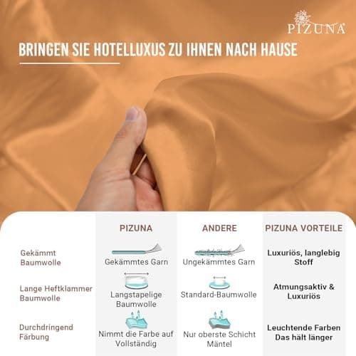 Pizuna Kissenbezüge 2er-Pack 40 x 80 cm Dunkelblau – 100% Langstapel-Baumwolle, 400 Fadenzahl