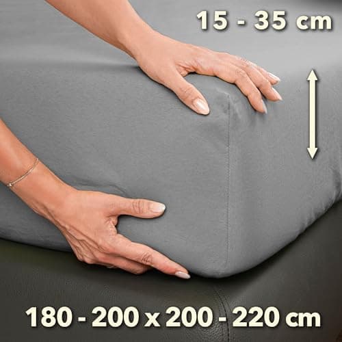 STUDIO Spannbettlaken Jersey – 97 % Baumwolle / 3 % Elastan – 120×200 / 120×220 / 130×200 / 130×220 cm, passend für Matr