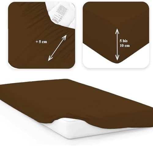 120x200 cm Jersey-Spannbettlaken – 100% Baumwolle, Weiß