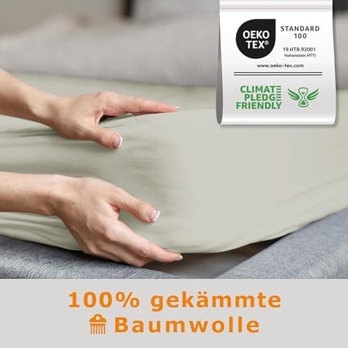 home4good Spannbettlaken 120x200 cm – Jersey 100% Baumwolle (OEKO-TEX STANDARD 100) – für Matratzenhöhe 15–25 cm, Weiß