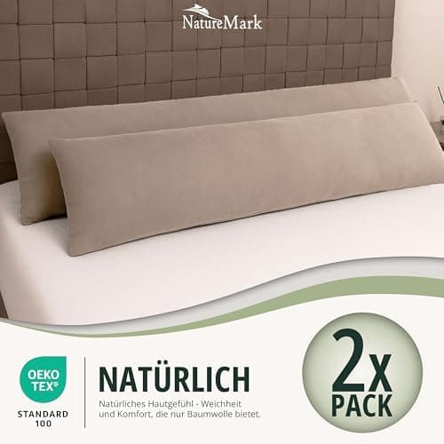NatureMark Jersey Kissenbezüge – weich & atmungsaktiv, hautfreundlich – 40x40 cm, Anthrazit