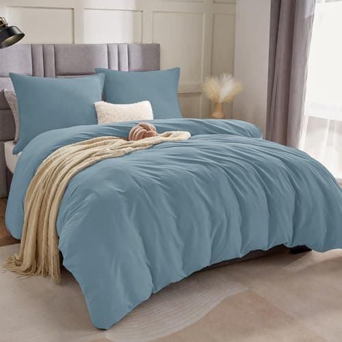 WAVVE Bettwäsche 135x200 – 4‑teiliges Mikrofaser‑Set Anthrazit (inkl. 2×80×80 cm Kissenbezüge) mit Reißverschluss, OEKO‑