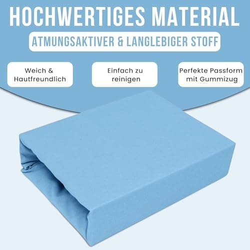 Elastisches Jersey-Spannbettlaken 90x180 cm – 100% Baumwolle, kuschelig warm