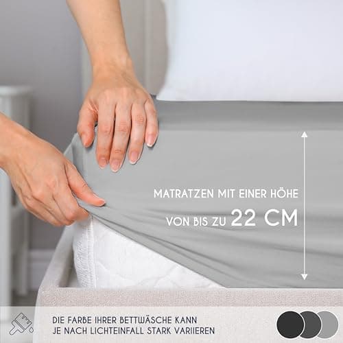 Dreamzie Spannbettlaken 90x190/200 cm – 100% Jersey‑Baumwolle, OEKO‑TEX STANDARD 100