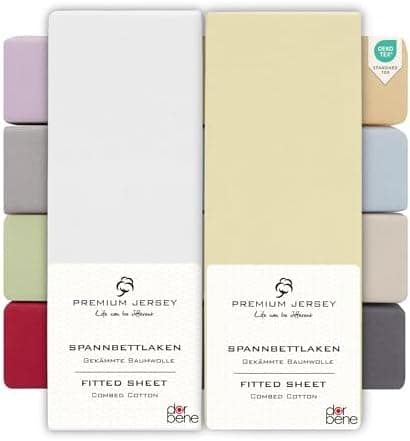 Spannbettlaken 90x200 – Jersey 100% gekämmte Baumwolle, passend für Matratzen bis 30 cm