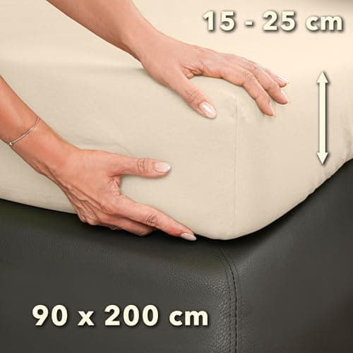 STUDIO Basic Spannbettlaken 200×220 cm – Jersey aus 100% gekämmter Baumwolle, elastisch & bügelfrei, passend für Matratz