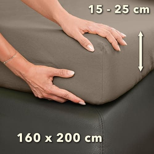 STUDIO Basic Spannbettlaken 200×220 cm – Jersey aus 100% gekämmter Baumwolle, elastisch & bügelfrei, passend für Matratz