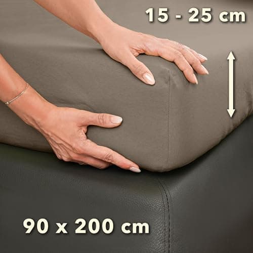 STUDIO Basic Spannbettlaken 200×220 cm – Jersey aus 100% gekämmter Baumwolle, elastisch & bügelfrei, passend für Matratz