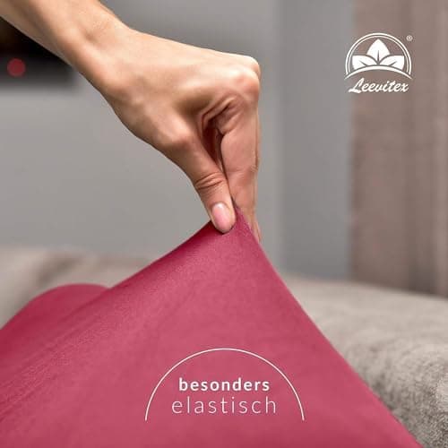 leevitex® Spannbettlaken 180x200–200x200 cm | 100% Jersey-Baumwolle | für Matratzen bis 25 cm