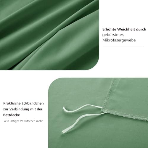 RUIKASI Bettwäsche-Set 4-teilig 135x200 Mikrofaser, 2x Bettbezug 135x200 + 2x Kissenbezug 80x80 cm, OEKO‑TEX, weich & bü