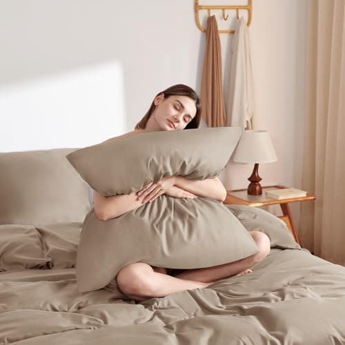 WAVVE Bettwäsche 135x200 – 4‑teiliges Mikrofaser‑Set Anthrazit (inkl. 2×80×80 cm Kissenbezüge) mit Reißverschluss, OEKO‑