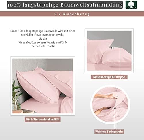 Pizuna Kissenbezüge 2er-Pack 40 x 80 cm Dunkelblau – 100% Langstapel-Baumwolle, 400 Fadenzahl