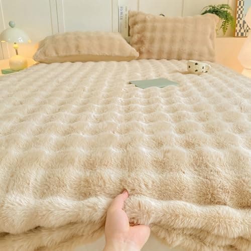 Frottee-Spannbettlaken 90×200 cm – Luxus Kuschelbettlaken aus Premium-Kunstfell, ultraweich & flauschig, passend für Mat
