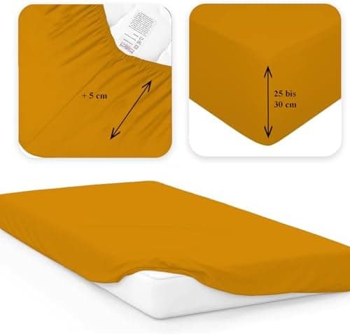 120x200 cm Jersey-Spannbettlaken – 100% Baumwolle, Weiß