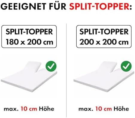 Jacobson Premium Spannbettlaken – Jersey-Baumwolle 200 g/m² mit Elasthan, 180x200–200x200 cm