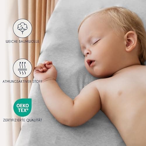 Dreamzie Spannbettlaken 90x190/200 cm – 100% Jersey‑Baumwolle, OEKO‑TEX STANDARD 100
