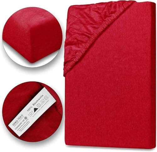 Julido Jersey-Spannbettlaken 140x200 cm – Baumwolle, OEKO-TEX® Standard 100, hautfreundlich & allergikergeeignet, Grün