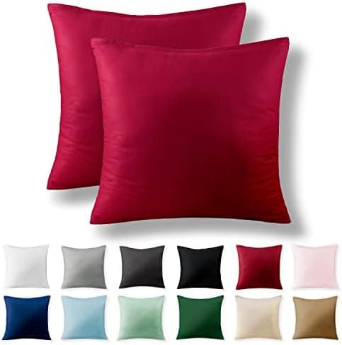 2er-Set Kissenbezüge 40 x 80 cm – Renforcé, 100% Baumwolle, superweich mit Reißverschluss, Babyrosa