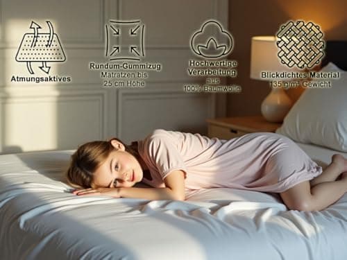 Jersey-Spannbettlaken 100% Baumwolle – 90–100×200 cm, für Matratzen bis 25 cm (Steghöhe bis 23 cm), Beige