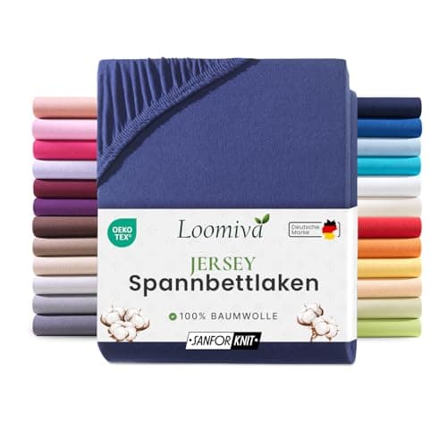 Jersey-Spannbettlaken 100% Baumwolle – 90–100×200 cm, für Matratzen bis 25 cm (Steghöhe bis 23 cm), Beige