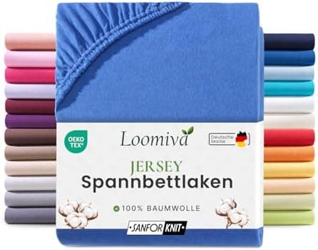 Jersey-Spannbettlaken 100% Baumwolle – 90–100×200 cm, für Matratzen bis 25 cm (Steghöhe bis 23 cm), Beige