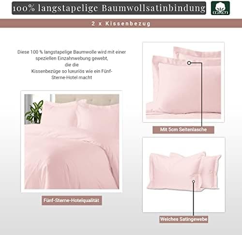 Pizuna Kissenbezüge 2er-Pack 40 x 80 cm Dunkelblau – 100% Langstapel-Baumwolle, 400 Fadenzahl