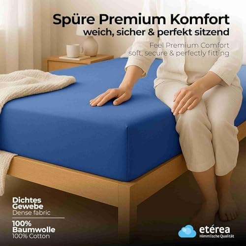 etérea Jersey-Spannbettlaken 80x200 cm Weiß – 100% Baumwolle, OEKO-TEX MADE IN GREEN & STANDARD 100