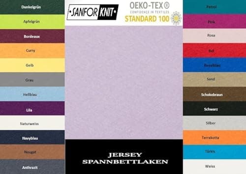 EXKLUSIV HEIMTEXTIL Jersey-Spannbettlaken 90–100 x 200 cm, bis 25 cm Matratzenhöhe – 100% Baumwolle, Öko‑Tex zertifizier