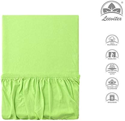 leevitex® Spannbettlaken 180x200–200x200 cm | 100% Jersey-Baumwolle | für Matratzen bis 25 cm