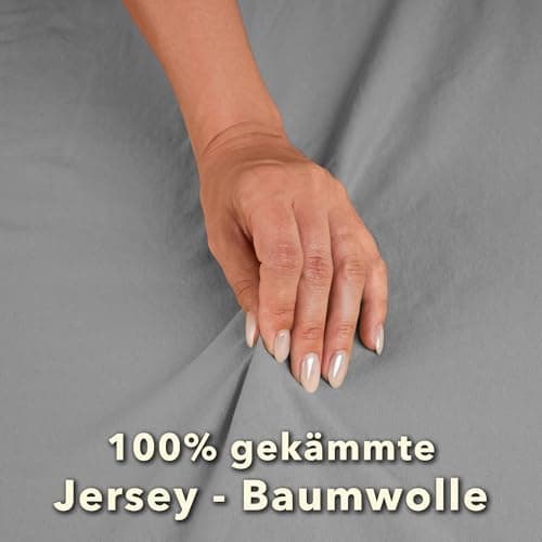 STUDIO Basic Spannbettlaken 200×220 cm – Jersey aus 100% gekämmter Baumwolle, elastisch & bügelfrei, passend für Matratz