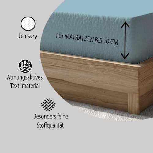 120x200 cm Jersey-Spannbettlaken – 100% Baumwolle, Weiß