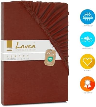 Lavea Spannbettlaken 120x200 cm – atmungsaktives Baumwoll‑Jersey, passend für Matratzen bis 20 cm (Mittelgrau)