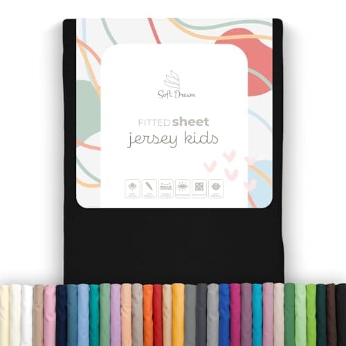 Soft Dream Spannbettlaken 90x200 cm Dunkelgrau – 100% gekämmte Baumwolle Jersey – für Kinder- & Juniorbett