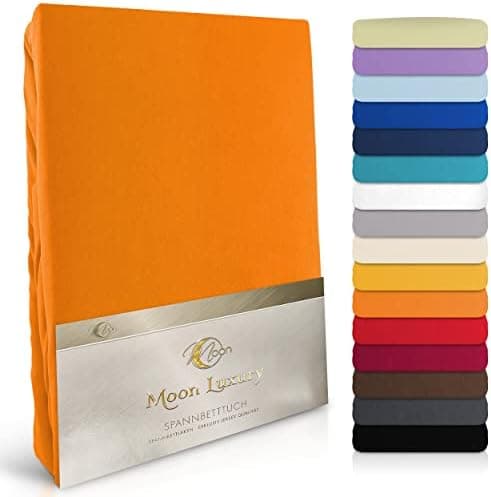 MOON-Luxury Spannbettlaken/Spannbetttuch Jersey-Stretch 230 g/m² OEKO-TEX – anthrazit, 90×200–100×220
