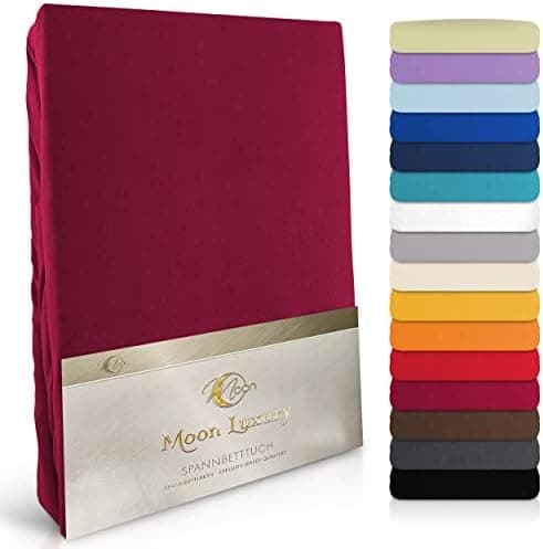 MOON-Luxury Spannbettlaken/Spannbetttuch Jersey-Stretch 230 g/m² OEKO-TEX – anthrazit, 90×200–100×220
