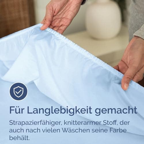 Spannbettlaken 180x200 cm – Extra tiefes Spannbetttuch bis 40 cm (16") – Weiche gebürstete Mikrofaser, knitterfrei & sch