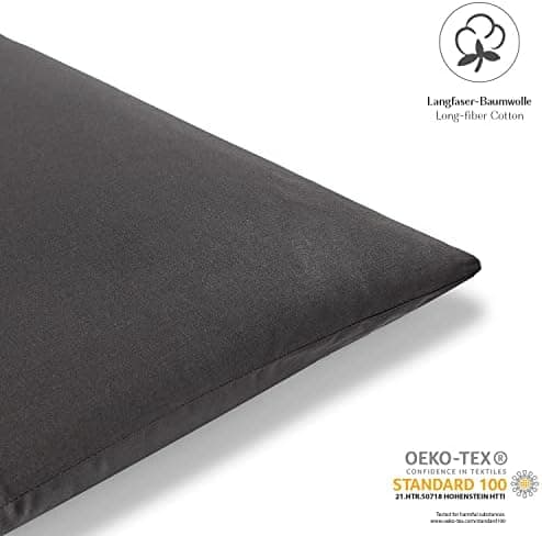 2er-Set Kissenbezüge 40 x 80 cm – Renforcé, 100% Baumwolle, superweich mit Reißverschluss, Babyrosa