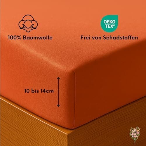 Jersey-Spannbettlaken / Spannbetttuch – 100% Baumwolle, 180x200–200x200 cm