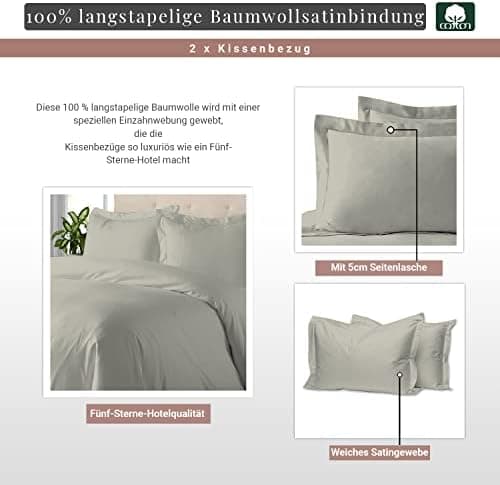 Pizuna Kissenbezüge 2er-Pack 40 x 80 cm Dunkelblau – 100% Langstapel-Baumwolle, 400 Fadenzahl