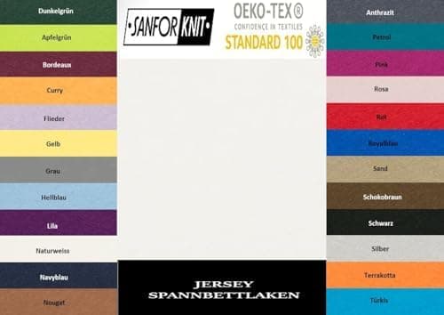 EXKLUSIV HEIMTEXTIL Jersey-Spannbettlaken 90–100 x 200 cm, bis 25 cm Matratzenhöhe – 100% Baumwolle, Öko‑Tex zertifizier