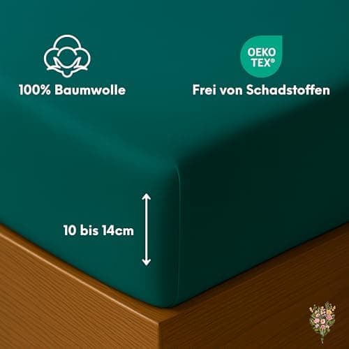 Jersey-Spannbettlaken / Spannbetttuch – 100% Baumwolle, 180x200–200x200 cm