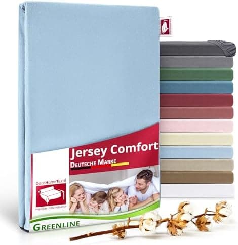 Greenline Spannbettlaken Premium Jersey – 100% Baumwolle, Champagner, 180–200x200 cm, bis 30 cm (auch für Boxspringbette