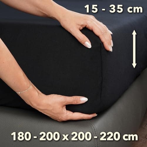 STUDIO Spannbettlaken Jersey – 97 % Baumwolle / 3 % Elastan – 120×200 / 120×220 / 130×200 / 130×220 cm, passend für Matr