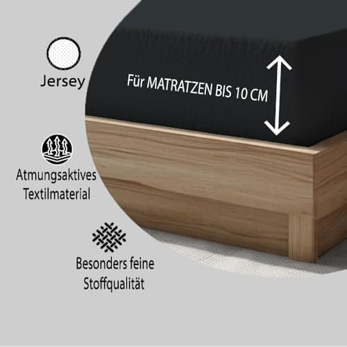 120x200 cm Jersey-Spannbettlaken – 100% Baumwolle, Weiß