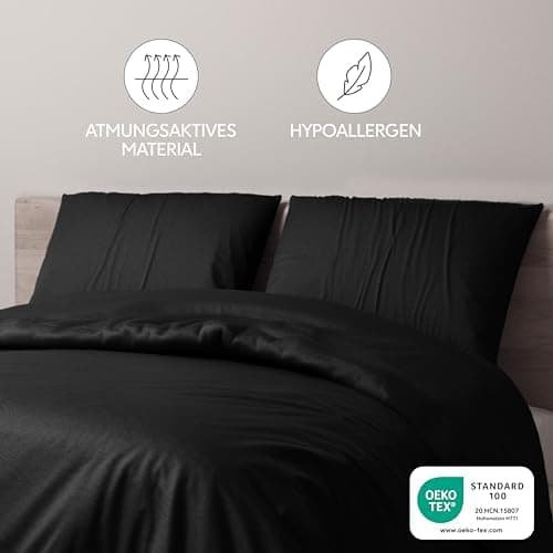 Dreamzie Kissenbezug 40x80 (2er Set) – Mikrofaser weich, OEKO-TEX STANDARD 100, Anthrazit mit Reißverschluss